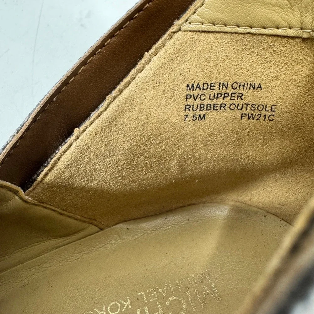 Michael Kors Brown Logo Cutout Buckle Platform Ankle Boots - Picture 7 of 7